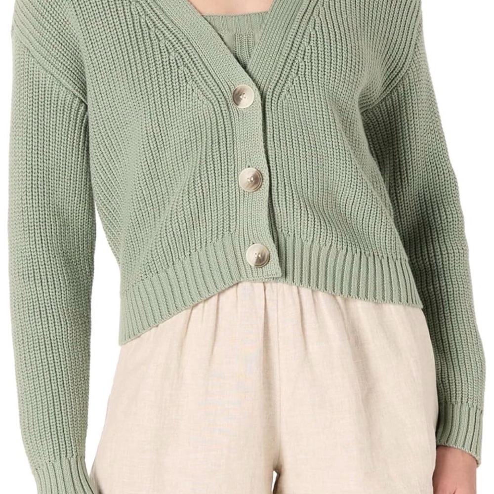 Nwt The Drop Oversized Womens Crop Cardigan sari iceberg green - Picture 3 of 8